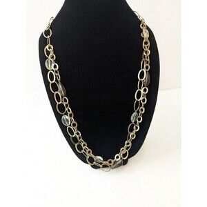 APT 9 Necklace Womens 35"‎ Gold Tone Brown Chain Layered Adjustable Boho Mature